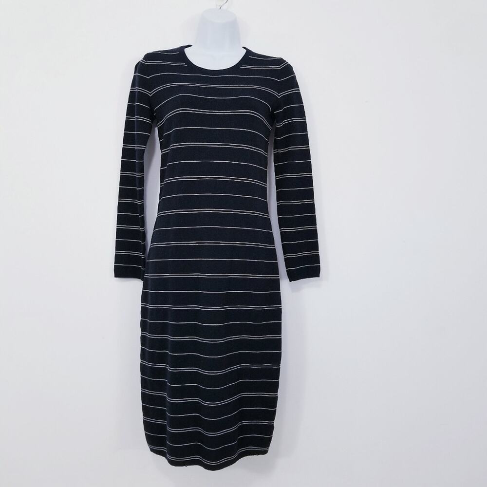 Athleta Knit Bodycon Striped Midi Dress